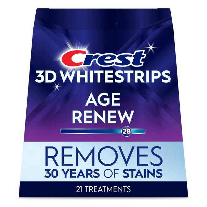 Crest 3D Whitestrips Age Renew At-home Teeth Whitening Kit, 21 Treatments, 28 Levels Whiter 🍁 All In One Marketplace Canada