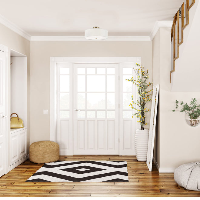 Globe Electric 60998 Kyle 2-Light Flush Mount Ceiling Light, Matte Brass, White Linen Shade 🍁 All In One Marketplace Canada