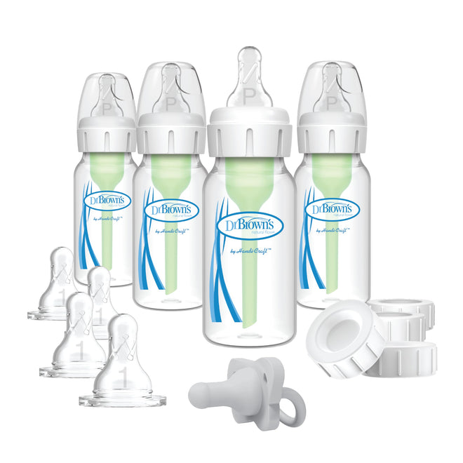Dr. Brown's Options+ Slow Flow Preemie and Newborn Anti-Colic Bottle Set with 4oz Bottles and HappyPaci 🍁 All In One Marketplace Canada