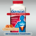 Gaviscon Extra Strength Tablets - 60 Count - Chewable Foaming Antacid Tablets for Day and Night Heartburn Relief, Acid Reflux and GERD relief, Butterscotch - Free of Aluminum, Lactose and Gluten 🍁 All In One Marketplace Canada