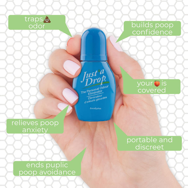 Just a Drop Before You Go Pocket Toilet Drops, Travel Size, Original Eucalyptus, 15 ml, Up to 200 Uses per Bottle, On-The-Go Bathroom Odour Deodorizer with Essential Oils, 3 Pack 🍁 All In One Marketplace Canada