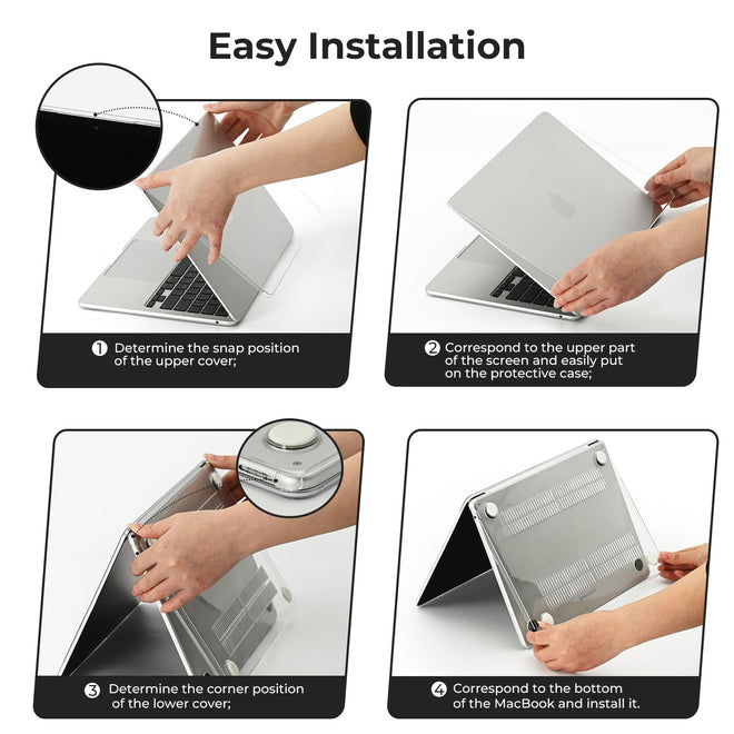 EooCoo Case Compatible with MacBook Air 13 inch M5 M4 M3 M2 2026-2022 A3449 A3240 A3113 A2681, 13.6" Hard Case Cover & Keyboard Skin & Screen Protector for Laptop Air 13.6 inch - Crystal Clear 🍁 All In One Marketplace Canada