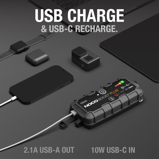 NOCO Boost GB40: 1000A UltraSafe Jump Starter – 12V Lithium Battery Booster Pack, Portable Jump Box, Power Bank & Jumper Cables - for 6.0L Gas and 3.0L Diesel Engines 🍁 All In One Marketplace Canada