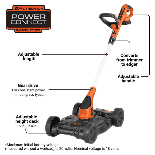 BLACK+DECKER Cordless Lawn Mower, String Trimmer, Edger, 3-in-1 (MTC220) 🍁 All In One Marketplace Canada