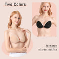 GKHWON Adhesive Bra Strapless Backless Invisible Push Up Sticky Bra with Silicone Nipple Covers Reusable Beige+Black B 🍁 All In One Marketplace Canada
