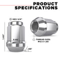 White Knight M12x1.50 Solid Piece Bulge Acorn Lug Nuts (NO Cap) for Select Aftermarket & Factory Wheels, EZ to Install, Durable Carbon Steel, Stylish Triple Layer Chrome Finish - 1907S-20AM (20 Pack) 🍁 All In One Marketplace Canada