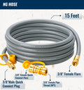 CALPOSE 15 Feet 3/8 inch ID Natural Gas Grill Hose with Quick Connect Fittings, Natural Gas Line for Grill, Pizza Oven, Heater and More Low Pressure Appliance 🍁 All In One Marketplace Canada