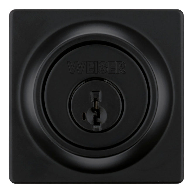 Weiser Elements Matte Black Square Deadbolt Lock, ANSI/BHMA Grade 3 Certified Front Door Lock, Kick Proof, Bump Proof & Anti-theft Exterior Door Lock with Key, Traditional Door Locks for Entry Door 🍁 All In One Marketplace Canada