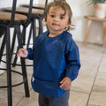 Tiny Twinkle Mess Proof Baby Bib, 2 Pack Long Sleeve Bib Outfit, Waterproof Bibs for Toddlers, Machine Washable, Tug Proof Grey, Indigo 6-24M 🍁 All In One Marketplace Canada