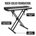 RockJam Xfinity Heavy-Duty, Double-X, Pre-Assembled, Infinitely Adjustable Piano Keyboard Stand with Locking Straps 🍁 All In One Marketplace Canada