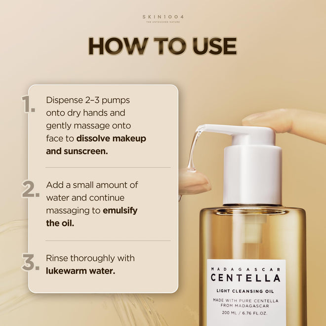 SKIN1004 Madagascar Centella Light Cleansing Oil (6.76 Fluid Ounce) Pure and light oil with fresh cleansing effect, Micellar Cleansing Hypoallergenic Use 🍁 All In One Marketplace Canada