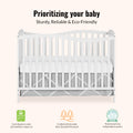 Dream On Me Chelsea 5-In-1 Convertible Crib In White, 4 Mattress Height Positions, Non Toxic Finish, JPMA Certified, Made Of Sustainable And Sturdy Pinewood 🍁 All In One Marketplace Canada