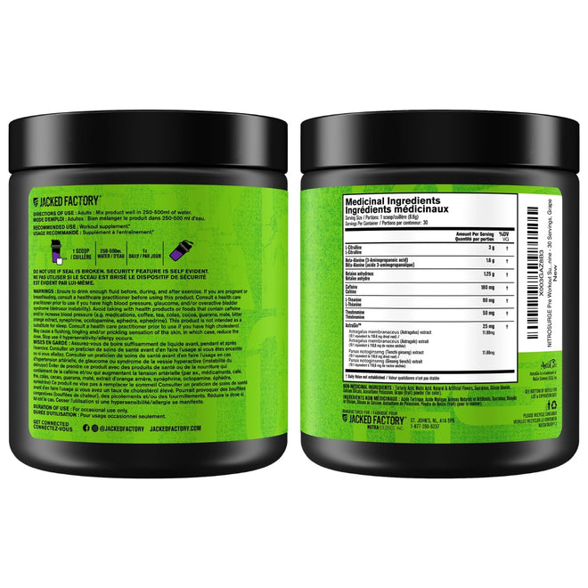 NITROSURGE Pre Workout Supplement - Endless Energy, Instant Strength Gains, Clear Focus, Intense Pumps - Nitric Oxide Booster & Preworkout Powder with Beta Alanine - 30 Servings, Grape 🍁 All In One Marketplace Canada