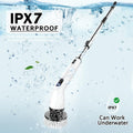 TUYU Electric Spin Scrubber, Full-Body IPX7 Waterproof Bathroom Scrubber with Power LCD Display, Adjustable Extension Handle, Cordless Shower Cleaner Brush for Bathtub Kitchen Wall Cleaning 🍁 All In One Marketplace Canada