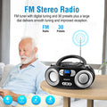 MEGATEK Portable CD Player Boombox with FM Radio, Bluetooth, USB Port, AUX Input, and Headphone Jack – CD-R/CD-RW/MP3-CD Compatible, Clear Stereo Sound, Backlit LCD Display – Black 🍁 All In One Marketplace Canada