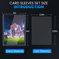 ZENOWICK 200 Packs Card Sleeves Hard, Top Loaders for Cards 3" x 4" Card Protectors Plastic, Card Top Loaders Fit for Hockey, Baseball, Football Cards (100 Hard + 100 Soft Sleeves) 🍁 All In One Marketplace Canada