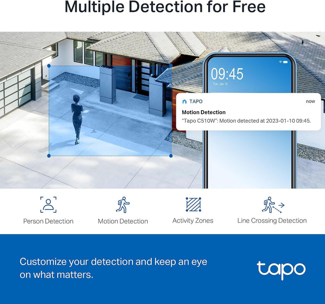 Tapo 2K 3MP QHD Pan/Tilt Outdoor Wired Security Wi-Fi Camera, 360° Visual Coverage, Full-Color Night Vision Up to 98ft, Smart Motion Tracking, Person Detection,Physical Privacy Mode(Tapo C510W) 🍁 All In One Marketplace Canada