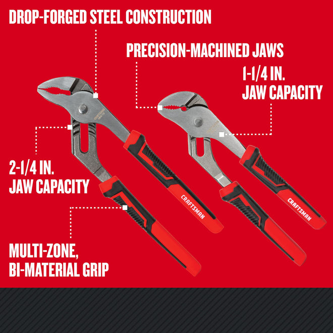 CRAFTSMAN Groove Joint Pliers 2PC SET - 8", 10" (CMHT82547) 🍁 All In One Marketplace Canada