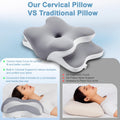 Sleep Apnea Pillow with Neck Pain & Snoring Relief -Orthopedic Cervical Pillow, Ergonomic Contour Memory Foam Pillow for Side,Back,Stomach Sleepers,Dreamers (Gray, Queen Size) 🍁 All In One Marketplace Canada