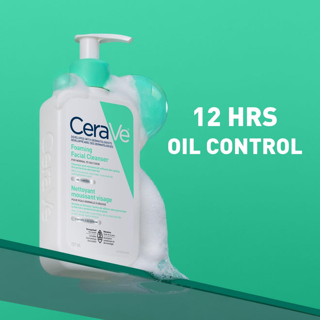 CeraVe Foaming Face Wash, Gel Face Cleanser for Normal to Oily Skin, Removes Excess Oil & Dirt, with Hyaluronic Acid, Niacinamide & Ceramides, Fragrance-Free, Recommended by Dermatologists, 562mL 🍁 All In One Marketplace Canada