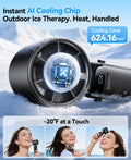 KIMMOO Portable Handheld Turbo Fan with Ice Cooler, Powerful 21000 RPM, Speed (1-199), Up to 14Hrs Cooling, Rechargeable Personal Fan (Black) 🍁 All In One Marketplace Canada