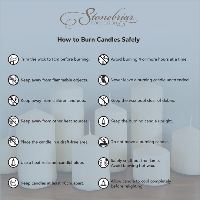 Stonebriar Unscented White Tall Pillar Candles, 65 Hour Burning Candle Pillars, Perfect for Decor, Weddings, Emergencies 3" X 6", 6 Count 🍁 All In One Marketplace Canada
