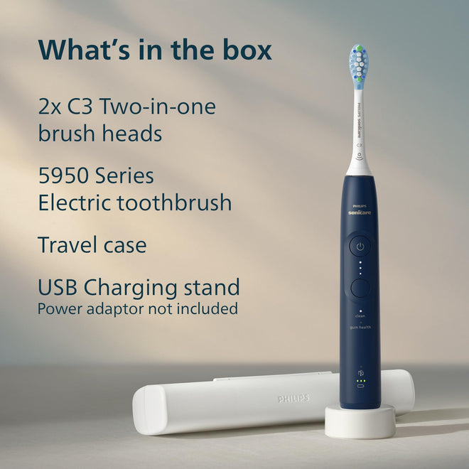 Philips Sonicare 5950 Rechargeable Electric Toothbrush, 2 Brush Heads, Blue 🍁 All In One Marketplace Canada