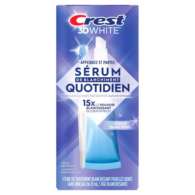 Crest 3D White Daily Whitening Serum Advanced Enamel White, Leave-on Teeth Whitening Treatment, 21 mL 🍁 All In One Marketplace Canada