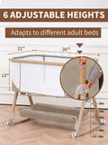 Baby Bassinet, Basinet Bedside Sleeper with Waterproof Bassinet Sheets and Soft Mattress, Safe Adjustable Height Bedside Bassinets with Wheels, Girl/Boy Bassinets, Jestonten (Khaki) 🍁 All In One Marketplace Canada