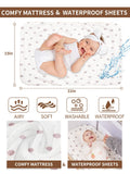 Baby Bassinet, Basinet Bedside Sleeper with Waterproof Bassinet Sheets and Soft Mattress, Safe Adjustable Height Bedside Bassinets with Wheels, Girl/Boy Bassinets, Jestonten (Khaki) 🍁 All In One Marketplace Canada