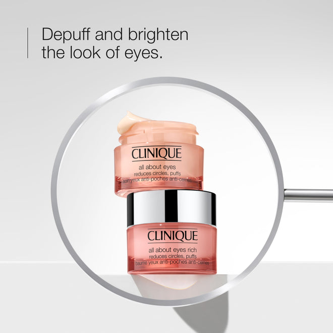 Clinique All About Eyes Rich Eye Cream For Dark Circles With Hyaluronic Acid | Hydrating, Brightening + Depuffing , Mini Travel Size, 15ml 🍁 All In One Marketplace Canada