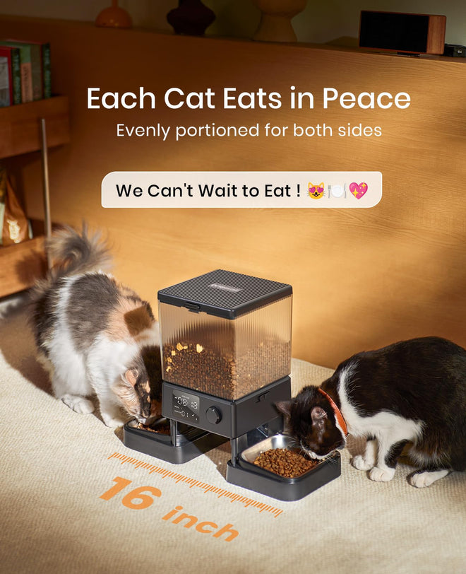 oneisall Automatic Cat Feeder for 2 Cats, 20 Cups/5L Automatic Cat Food Dispenser for Small Pets Indoor, Timed Cat Feeder for Dry Food 🍁 All In One Marketplace Canada