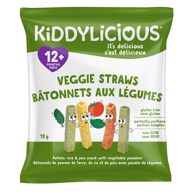 Kiddylicious Veggie Straws | 12+ Months | 9 Portions | 108g 🍁 All In One Marketplace Canada