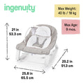 Ingenuity Keep Cozy 3-in-1 Grow with Me Vibrating Baby Bouncer Seat & Infant to Toddler Rocker, Vibrations & Toy Bar, 0-30 Months Up to 40 lbs - Linden 🍁 All In One Marketplace Canada