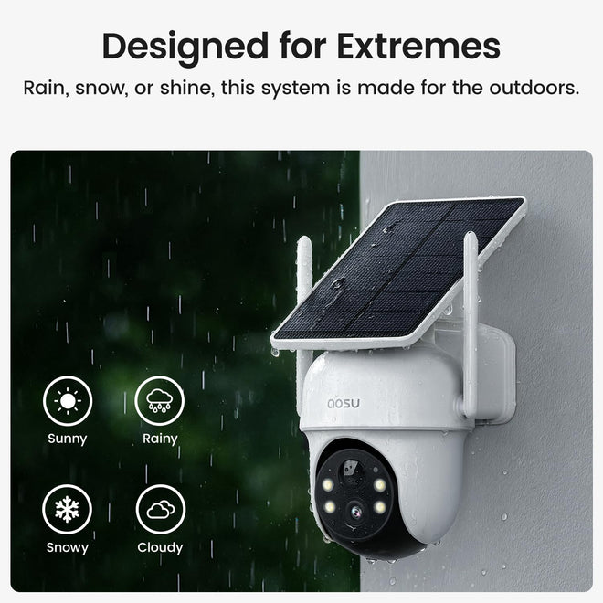 AOSU Security Cameras Outdoor Wireless, 2 Cam-Kit, No Subscription Required, Solar-Powered, Home Security Cameras System with 360° Pan & Tilt, Auto Tracking, 2K Color Night Vision, Easy Setup 🍁 All In One Marketplace Canada
