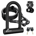Sportneer Bike Lock: 17mm Heavy Duty Anti-Theft Bike U Lock with 12mm x 1.5m Steel Cable, High-Security Bicycle Lock with 2 Keys & Mounting Bracket for Mountain, Road, Folding & Electric Bikes 🍁 All In One Marketplace Canada