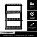 Koolatron Oscar Heavy Duty Plastic Storage Shelves- for Garage, Kitchen, Bathroom Basement, Kids Room, Toys,Stackable 4-Tier Black, Organizer Rack for Books Shoes, Pantry, Cleaning, Made in Canada 🍁 All In One Marketplace Canada