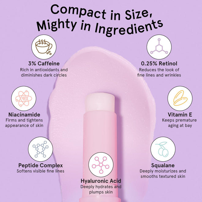 grace & stella Retinol & Caffeine Eye Cream Stick - Under Eye Cream for Dark Circles, Anti-Aging, Puffiness, Wrinkles, Undereye Bags - Brightener with Niacinamide - Vegan Skincare (0.13 oz/3.5 g) 🍁 All In One Marketplace Canada