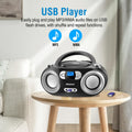 MEGATEK Portable CD Player Boombox with FM Radio, Bluetooth, USB Port, AUX Input, and Headphone Jack – CD-R/CD-RW/MP3-CD Compatible, Clear Stereo Sound, Backlit LCD Display – Black 🍁 All In One Marketplace Canada