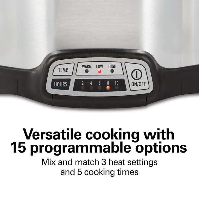 Hamilton Beach Programmable Slow Cooker, 6 Quart Capacity, Silver, 33463 🍁 All In One Marketplace Canada