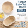 Glimsax Banneton Proofing Basket Set of 2, 9" Round & 10" Oval for Sourdough Baking, Bread Making Accessories and Tools Starter Kit, Gifts for Beginner and Professional Bakers 🍁 All In One Marketplace Canada