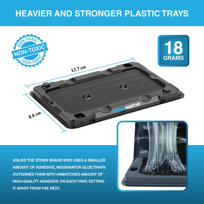 MOUSINATOR Mouse Glue Traps, 12-Pack, Heavier Plastic Glue Trap with Extra-Strong Adhesive for Small Mice, Sticky Mouse Trap for Indoor, Easy & Ready-to-Use 🍁 All In One Marketplace Canada
