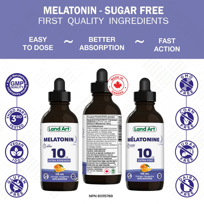 Melatonin, 10 mg, Sugar Free, Sleep Aid, Orange, 115 ml 🍁 All In One Marketplace Canada
