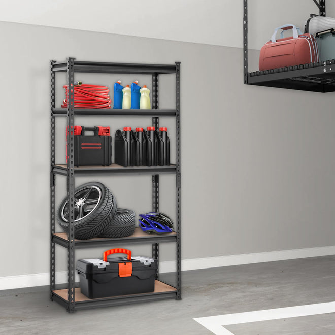 VEVOR Storage Shelving Unit, 5-Tier Adjustable, 2000 lbs Capacity, Heavy Duty Garage Shelves Metal Organizer Utility Rack, Black, 30" L x 12" W x 60" H for Kitchen Pantry Basement Bathroom Laundry 🍁 All In One Marketplace Canada
