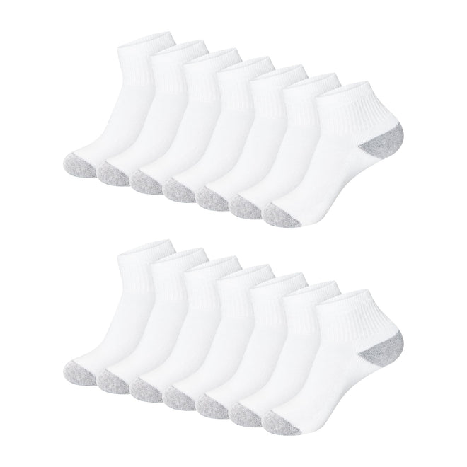 Hanes Womens Value Pack, Ankle Soft Moisture-wicking Socks, Available In 10 And 14-packs, White - 14 Pack, 5-9 US 🍁 All In One Marketplace Canada