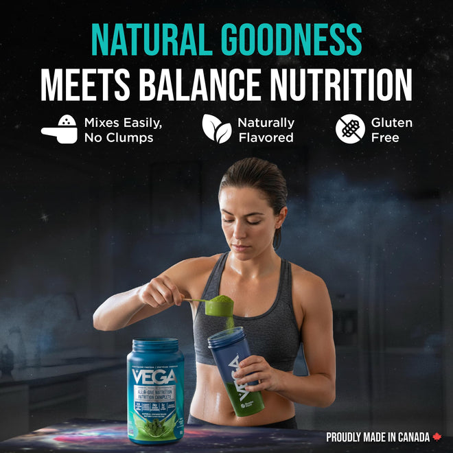 Vega Premium All-in-One Nutrition Protein Powder – 20g Plant-Based Vegan Protein, Vitamins & Probiotics, Natural Unsweetened, 860g (22 Servings) 🍁 All In One Marketplace Canada