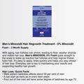 Glenmark | Minoxidil 5% Hair Regrowth Foam for Men, Aerosol Can, 3 Month Treatment (180 gr) – Mess-Free, Fast-Drying Formula for Thinning Hair & Hair Loss – Reactivates Follicles 🍁 All In One Marketplace Canada