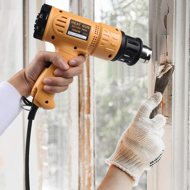 SEEKONE Heat Gun 1800W 122℉-1202℉（50℃- 650℃）Fast Heating Heavy Duty Hot Air Gun Kit Variable Temperature Control Overheat Protection with 4 Nozzles for Crafts, Shrinking PVC, Stripping Paint(5.2FT) 🍁 All In One Marketplace Canada