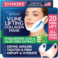 Stylia V Line Lifting Collagen Face Mask - Lift, Firm & Contour Jawline - Double Chin Strap with Hyaluronic Acid & Aloe Vera - Hydrating Neck & Face Tightening Mask - Chin Strap for Sleeping 10PC 🍁 All In One Marketplace Canada