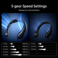 JISULIFE Portable Neck Fan Upgraded, Neckbrace Personal Hands Free, 5 Speed Gears Adjustment, 5000 mAh Wearable Bladeless Quiet Rechargeable for Outdoor Indoor, Gifts for Women Men- Black 🍁 All In One Marketplace Canada